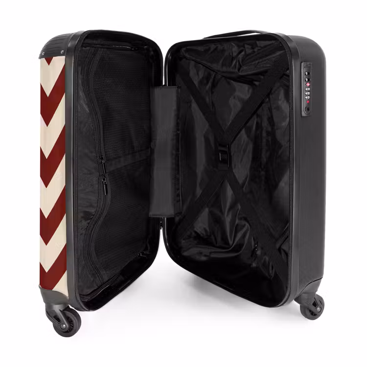 Suitcase - Zigzag pattern in red and cream — 4