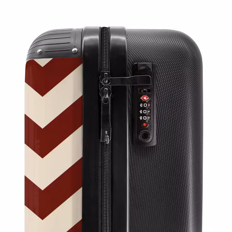 Suitcase - Zigzag pattern in red and cream — 5