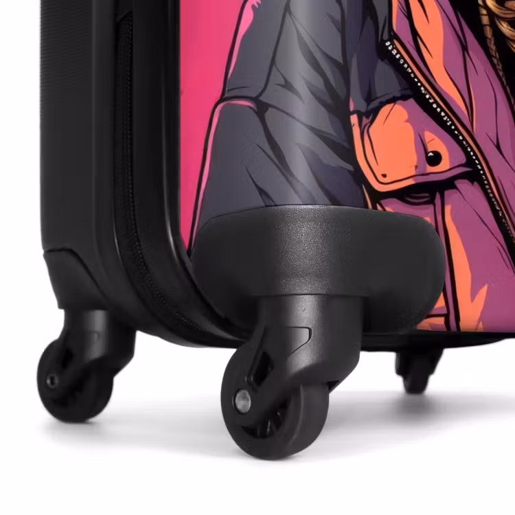Suitcase - Panda with Headphones, Sunglasses and Gold Chain — 6