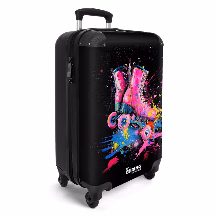 Suitcase - Pink roller skates with paint — 2