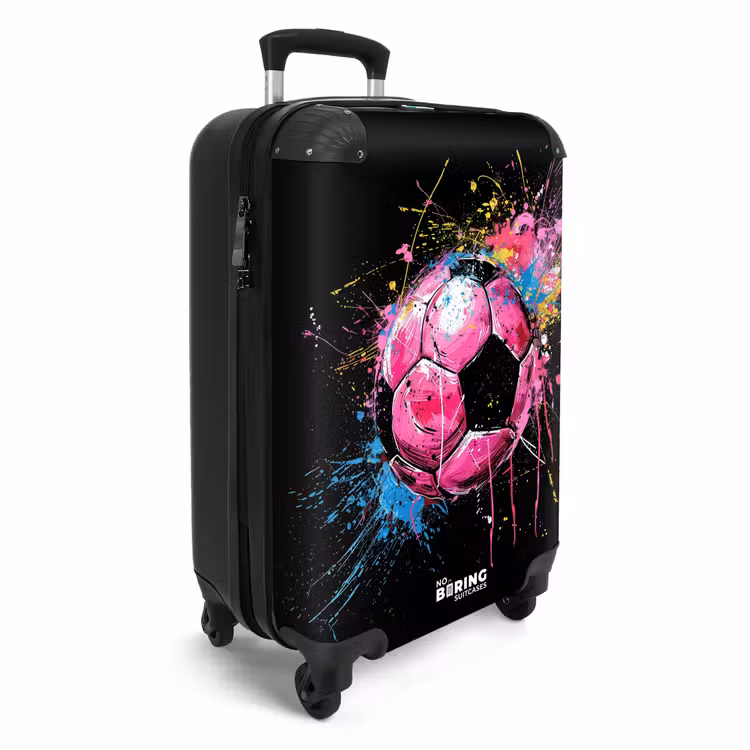 Suitcase - Pink soccer with graffiti — 2