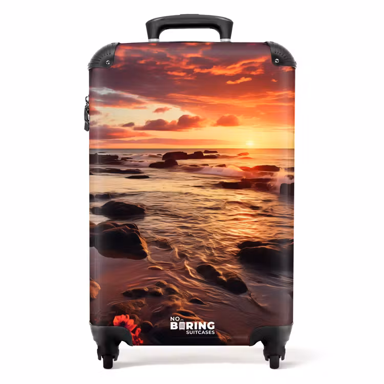 Suitcase - Rocky beach at sunset — 1