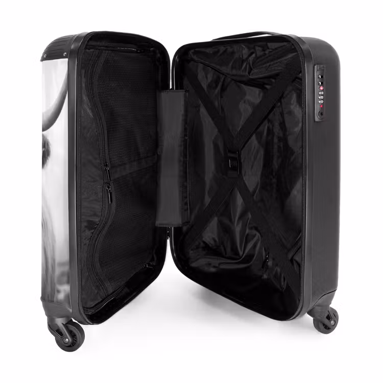 Suitcase - Scottish highlander in black and white — 4