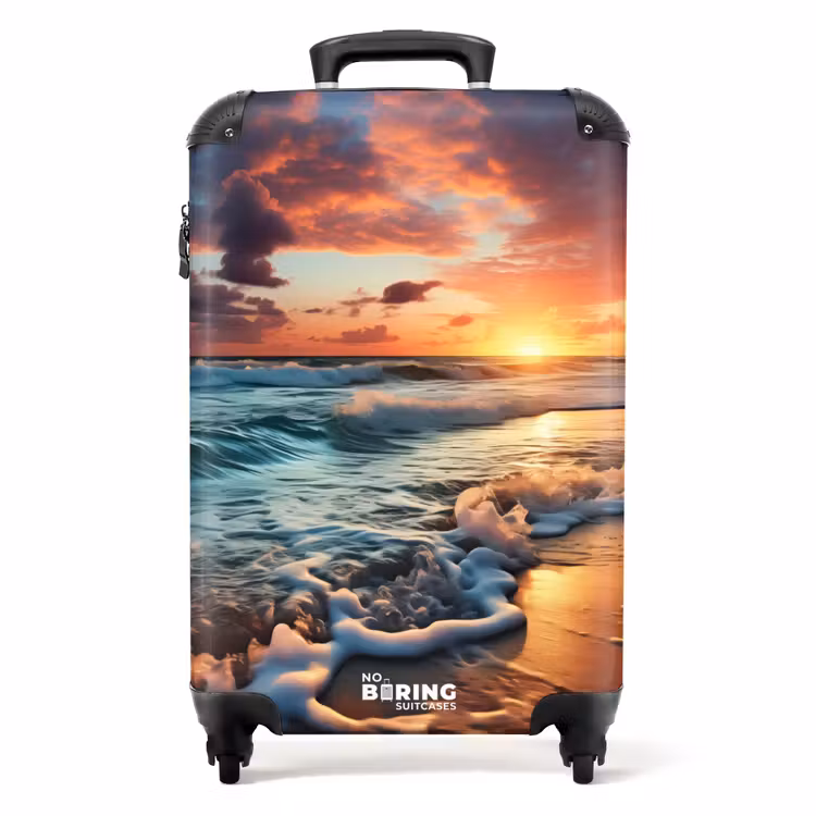 Suitcase - Wavy sea at sunset — 1