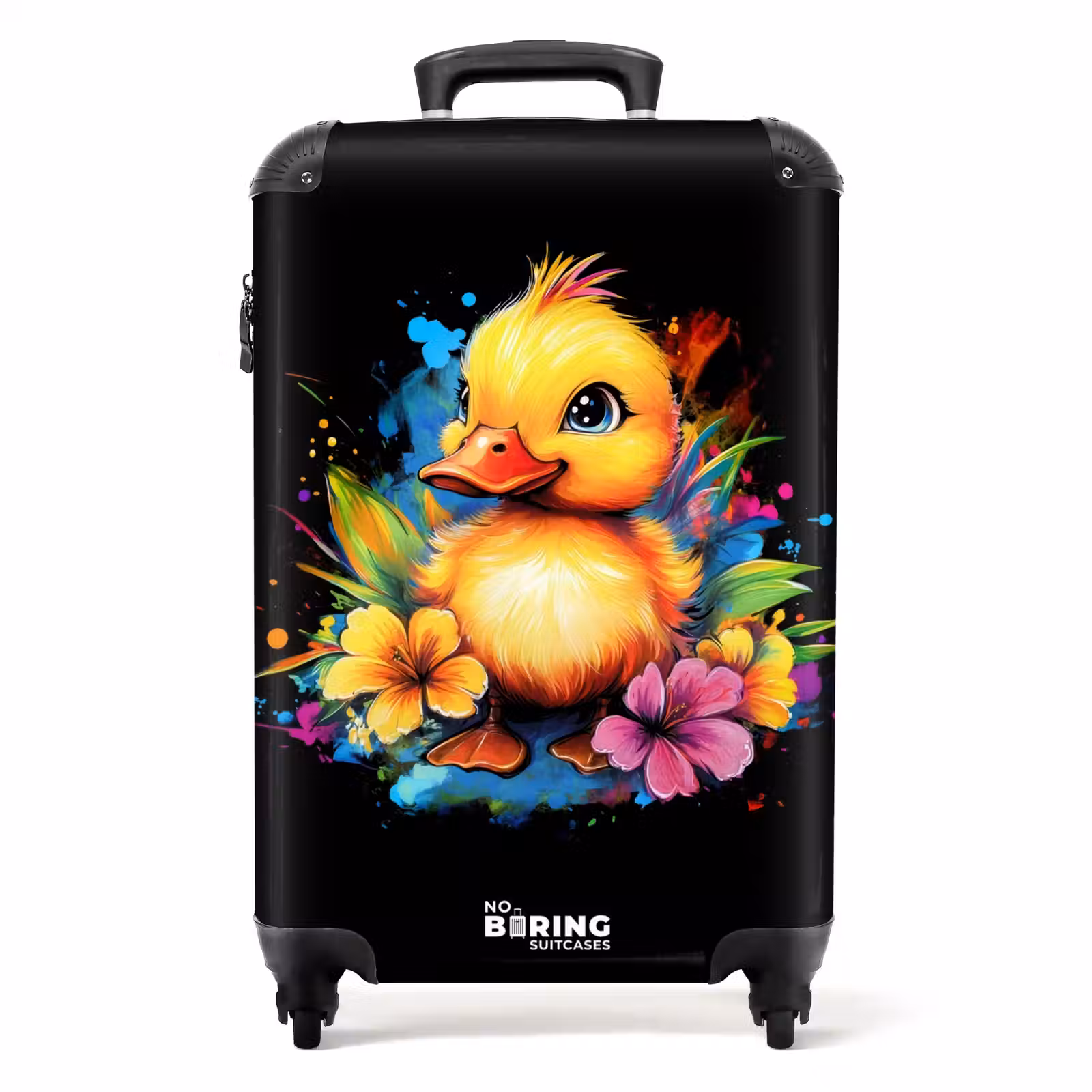 Suitcase - Duck with tropical flowers — 1