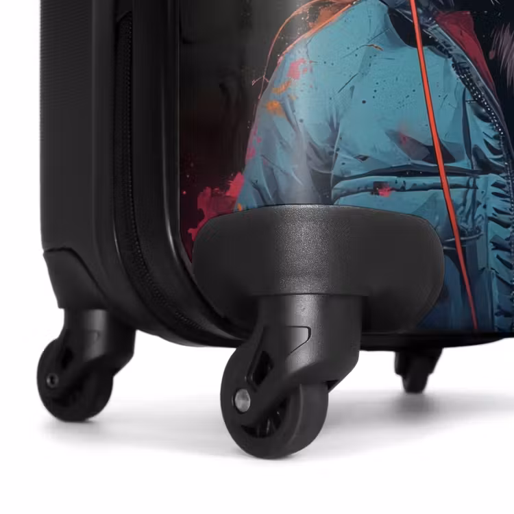 Suitcase - Chimpanzee with headphones and blue coat — 6