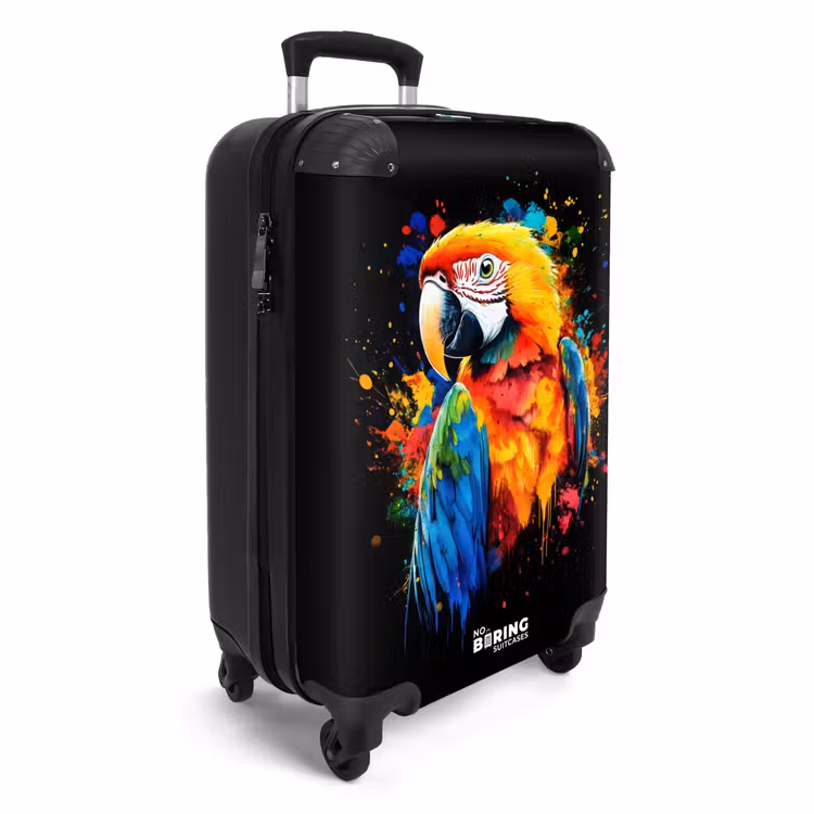 Suitcase - Colorful parrot with graffiti — 2