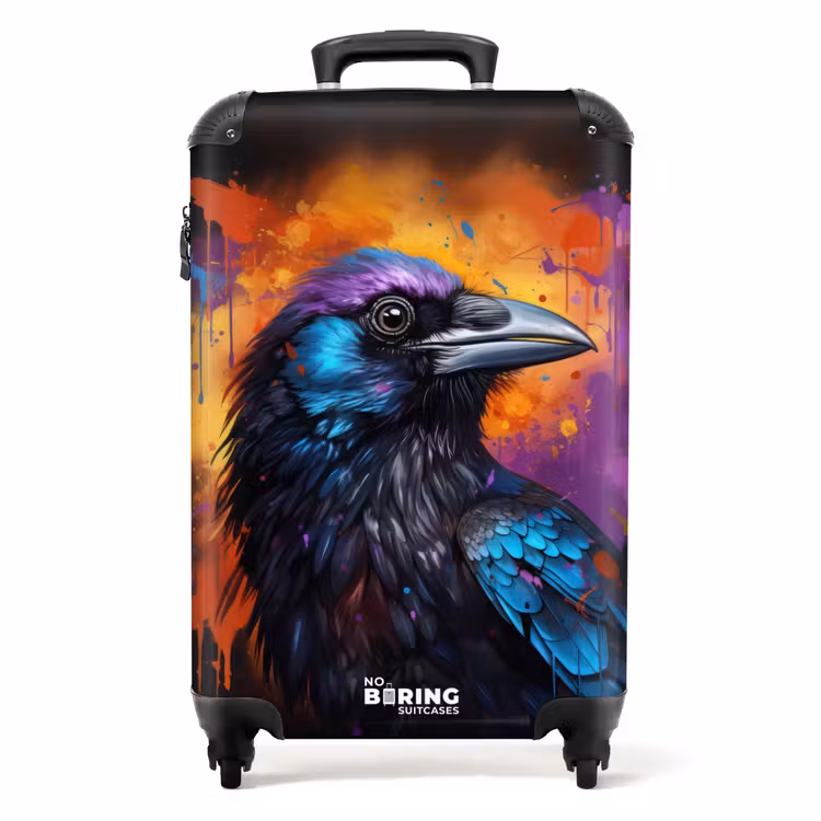 Suitcase - Crow with colorful graffiti — 1