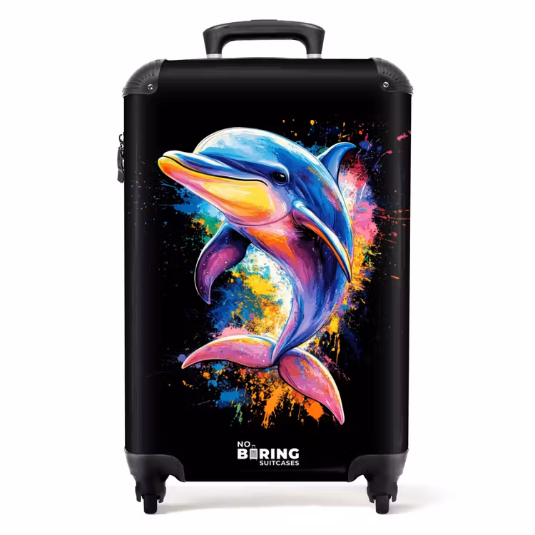 Suitcase - Dolphin with colorful graffiti — 1