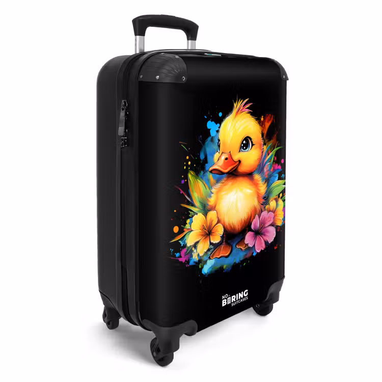 Suitcase - Duck with tropical flowers — 2