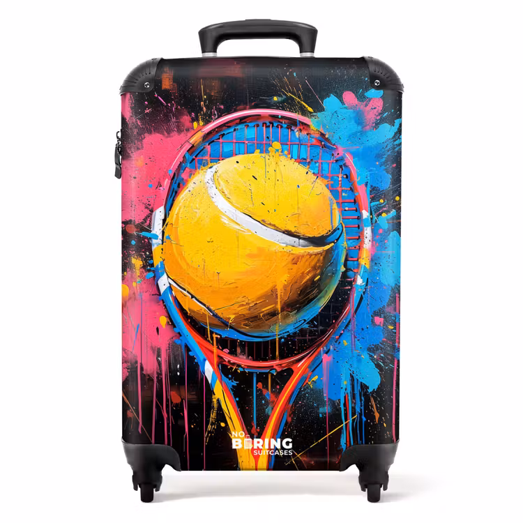 Suitcase - Graffiti tennis racket with ball — 1