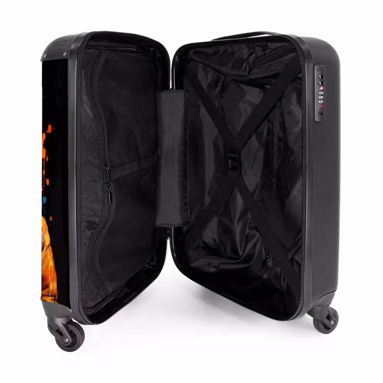 Suitcase - Leopard with colorful coat and paint splatter — 4