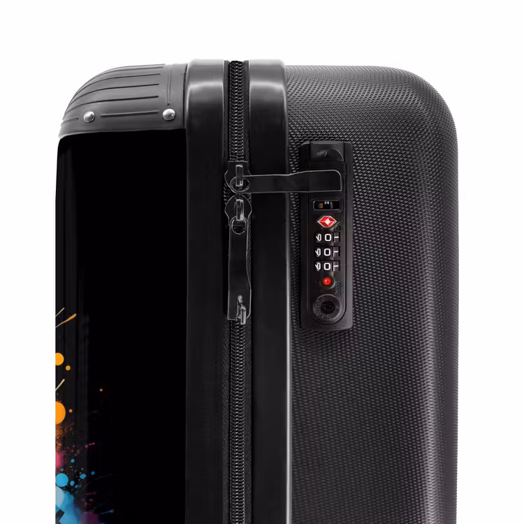 Suitcase - Raccoon with orange coat and paint splatter — 5