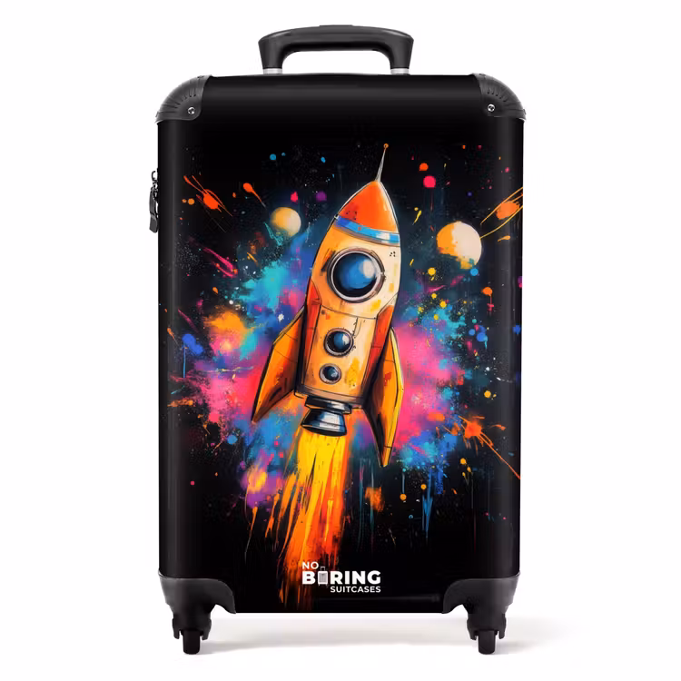 Suitcase - Rocket in space with graffiti — 1