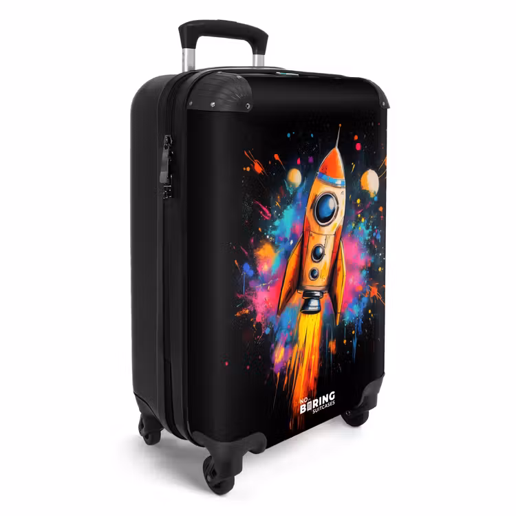Suitcase - Rocket in space with graffiti — 2