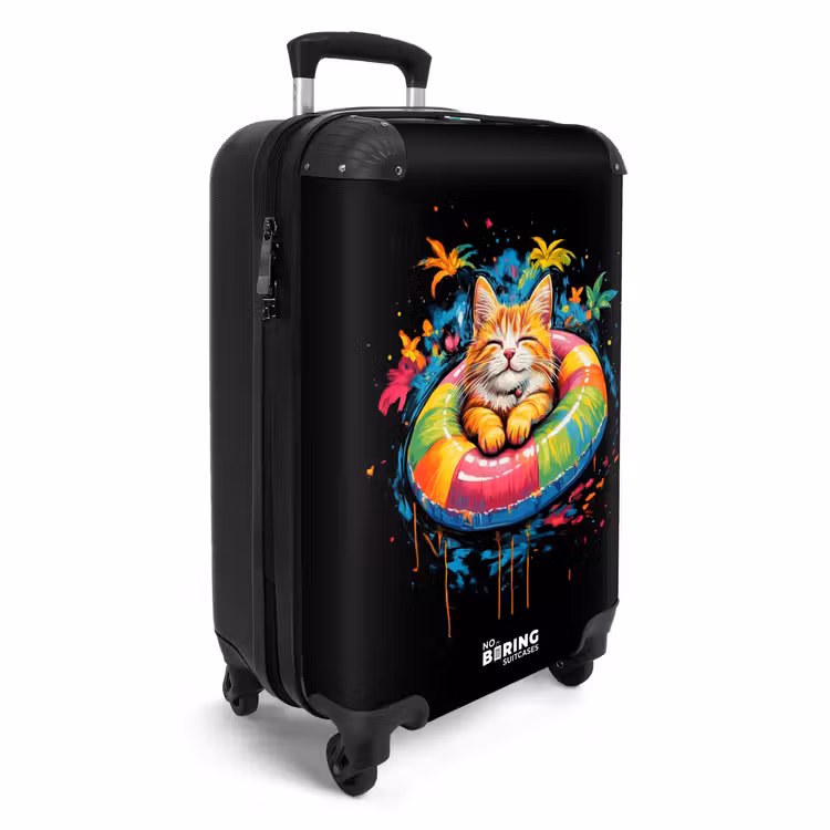 Suitcase - Summer cat with colorful swimming band — 2