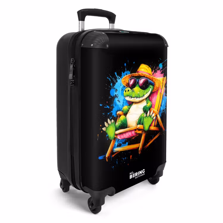 Suitcase - Summer crocodile with graffiti — 2