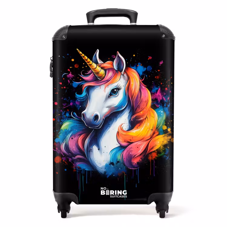Suitcase - Unicorn with colorful graffiti — 1