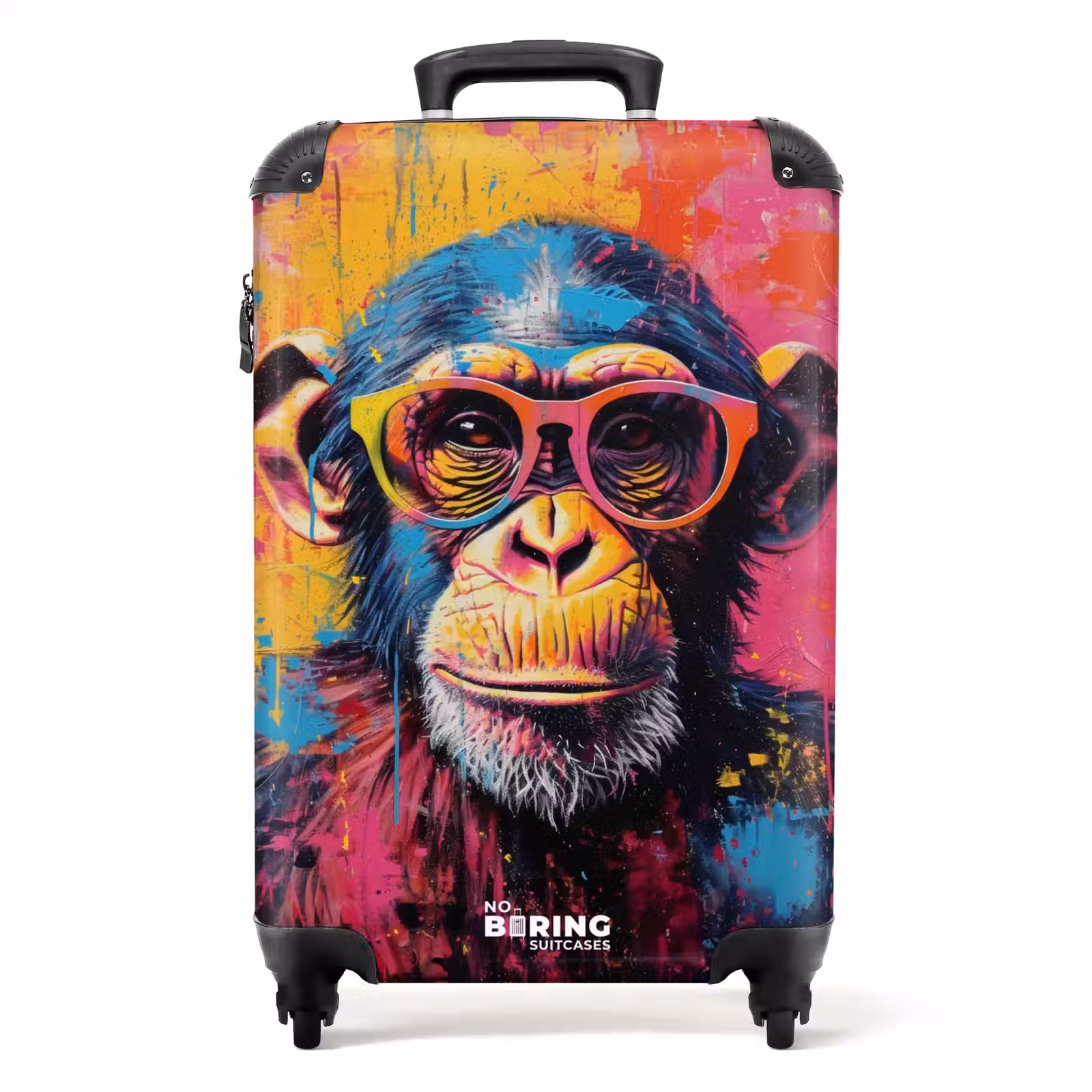 Suitcase - Chimpanzee with glasses in graffiti style — 1