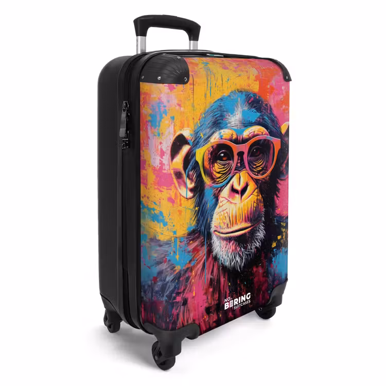 Suitcase - Chimpanzee with glasses in graffiti style — 2