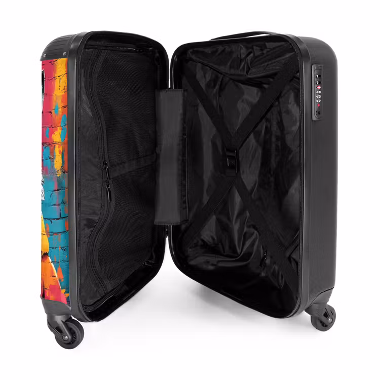 Suitcase - Colorful fox with coat in graffiti style — 4