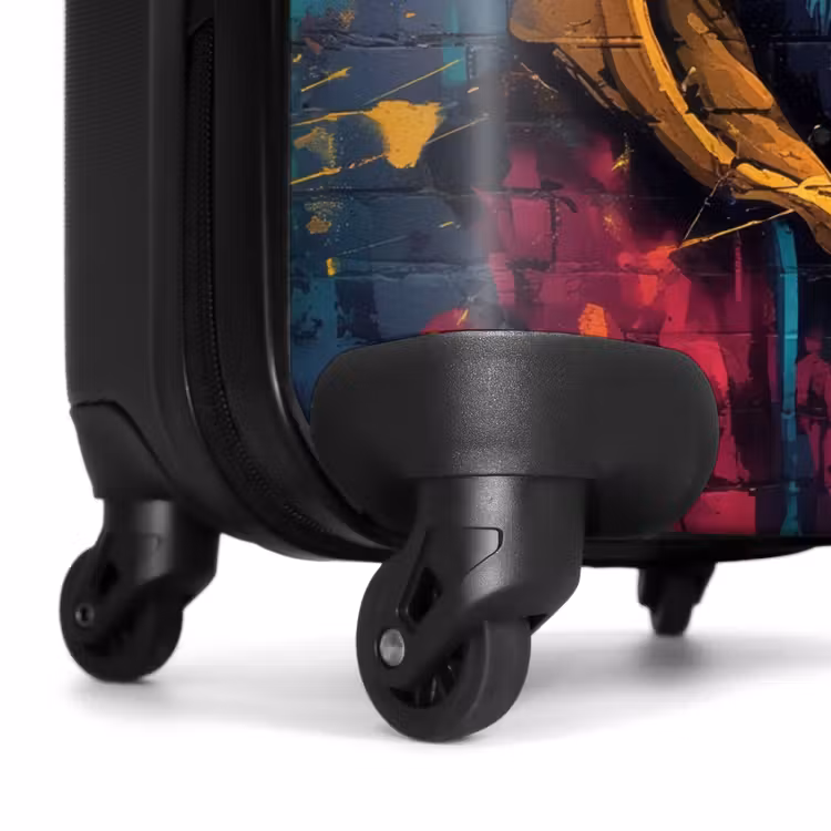 Suitcase - Colorful fox with coat in graffiti style — 6