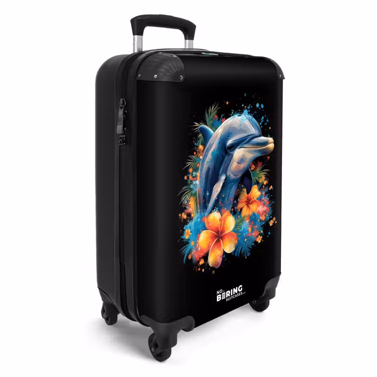 Suitcase - Dolphin amid Graffiti Flowers — 2