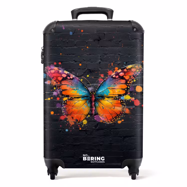 Suitcase - Graffiti butterfly with bright colors — 1