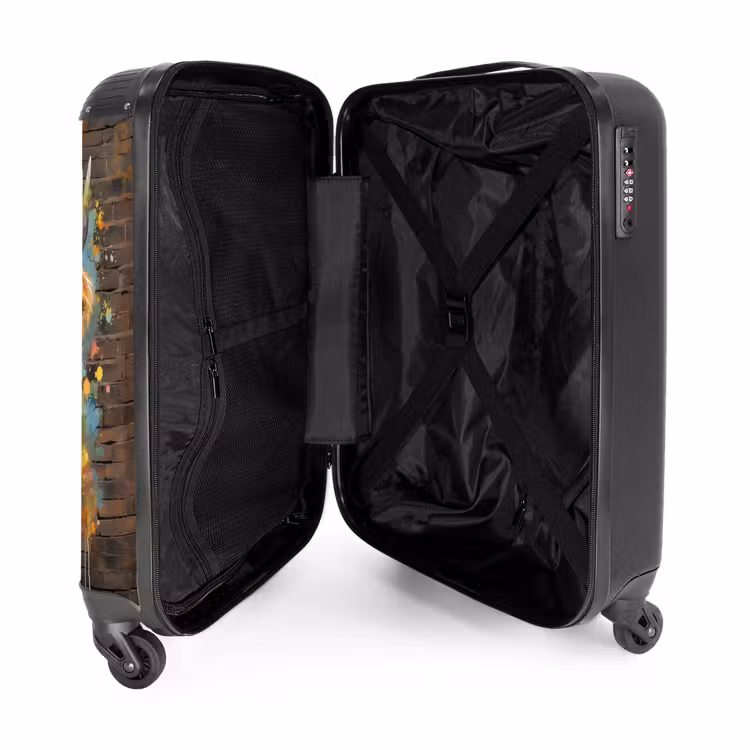 Suitcase - Graffiti Scottish highlander with flowers — 4