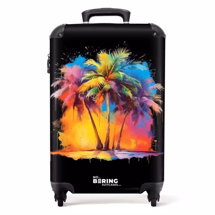 Suitcase - Palm Trees Smeared with Paint — 1
