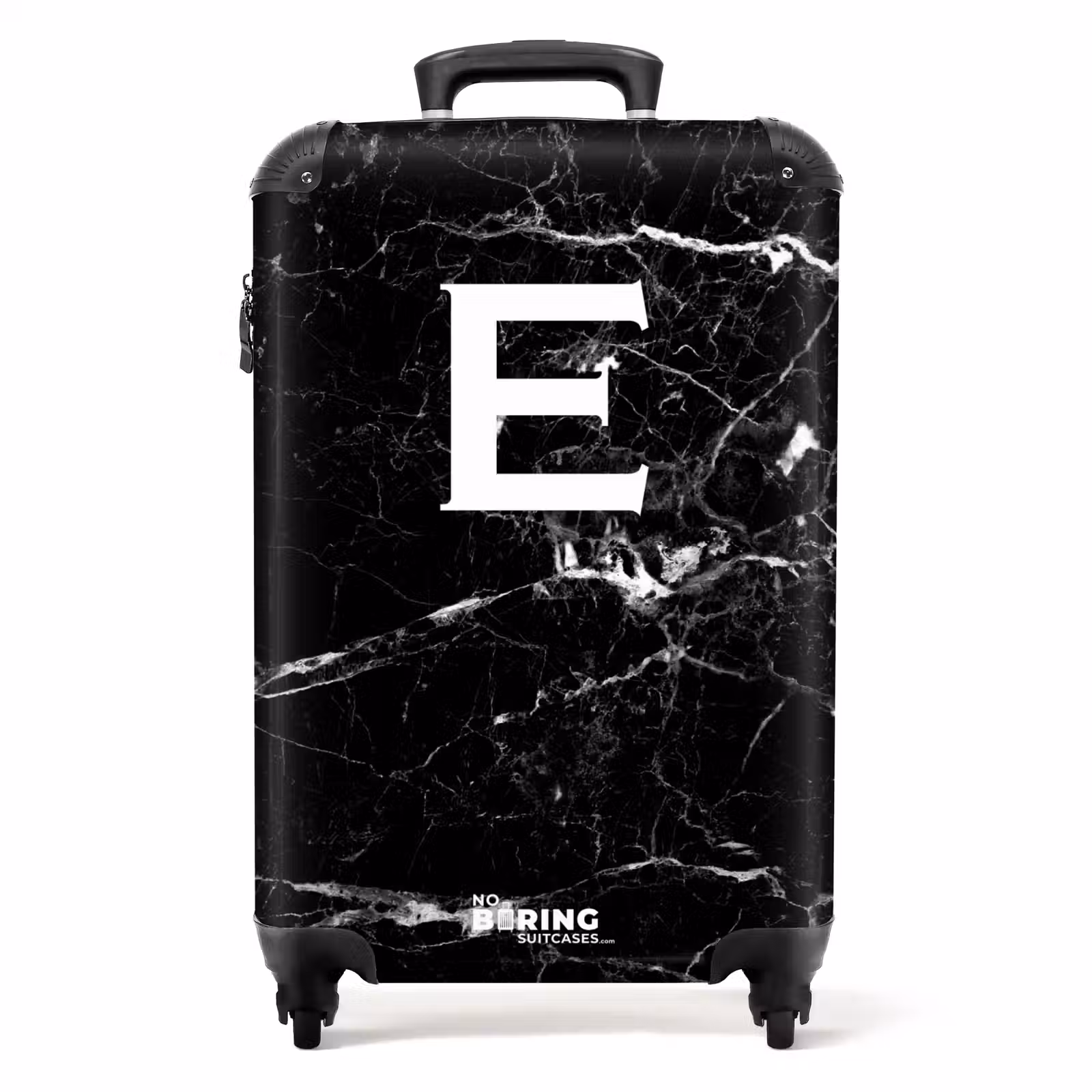 Suitcase - Marble look - Letter E - Black — 1