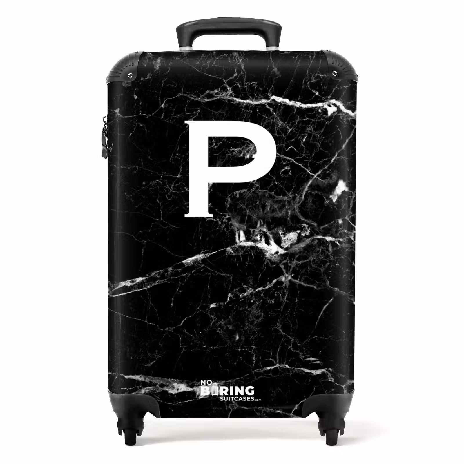 Suitcase - Marble print - Letter P - Black — 1