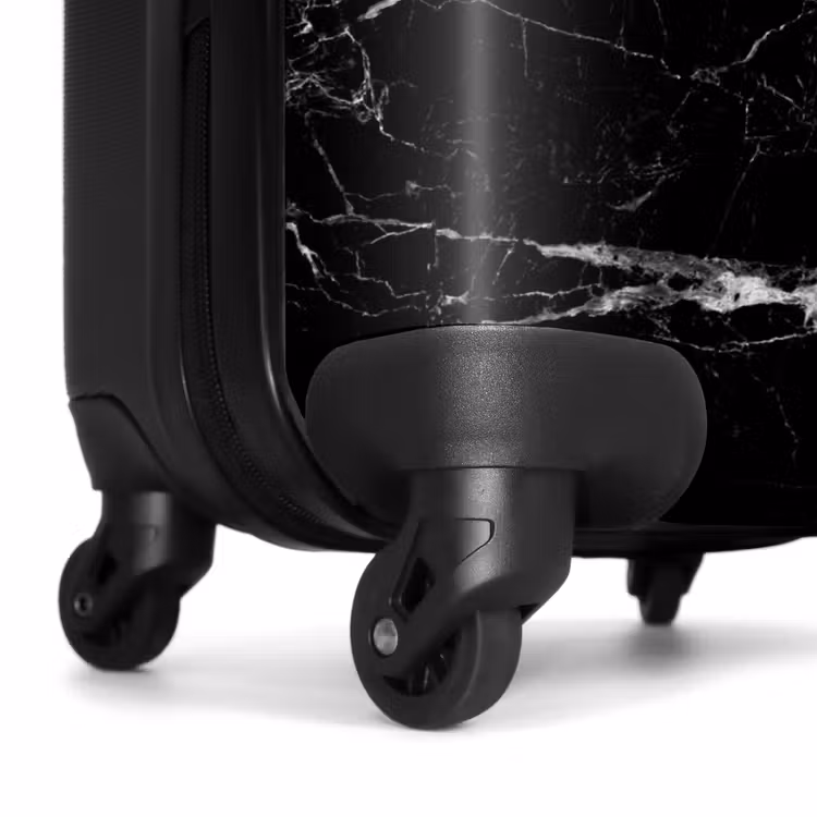 Suitcase - Letter M - Marble print - Black - Luxury — 6