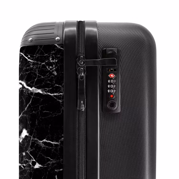 Suitcase - Marble look - Black - Letter S — 5