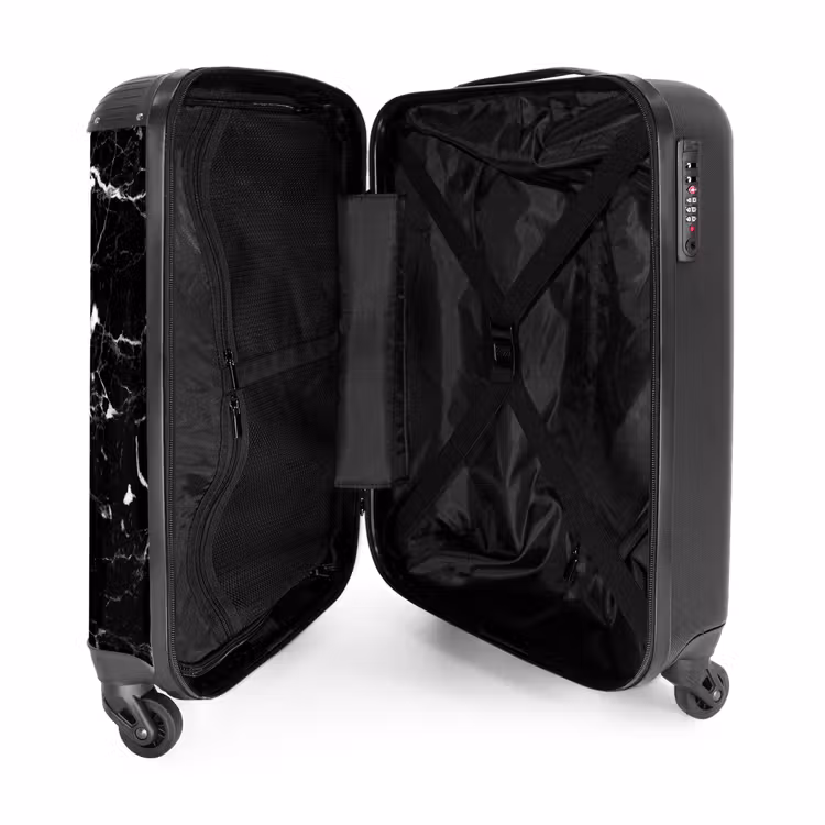Suitcase - Marble look - Letter H - Black — 4