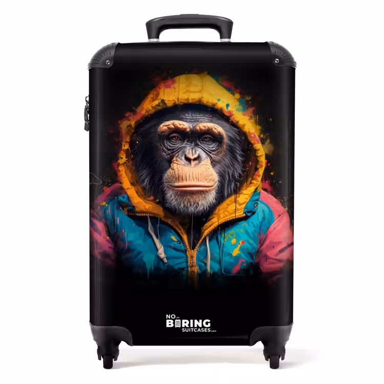 Suitcase - Monkey with Colorful Vest — 1