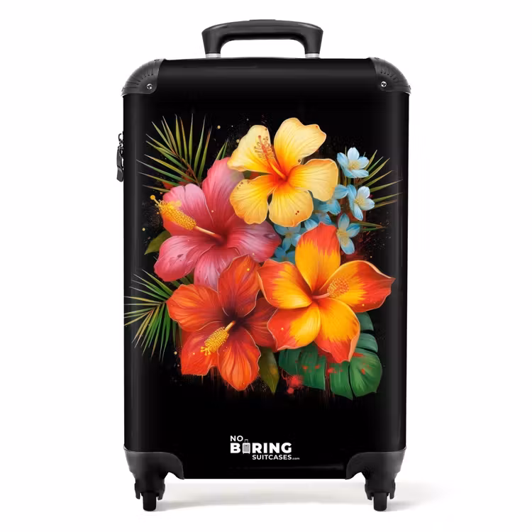 Suitcase - Tropical Flowers in Street Art Style — 1