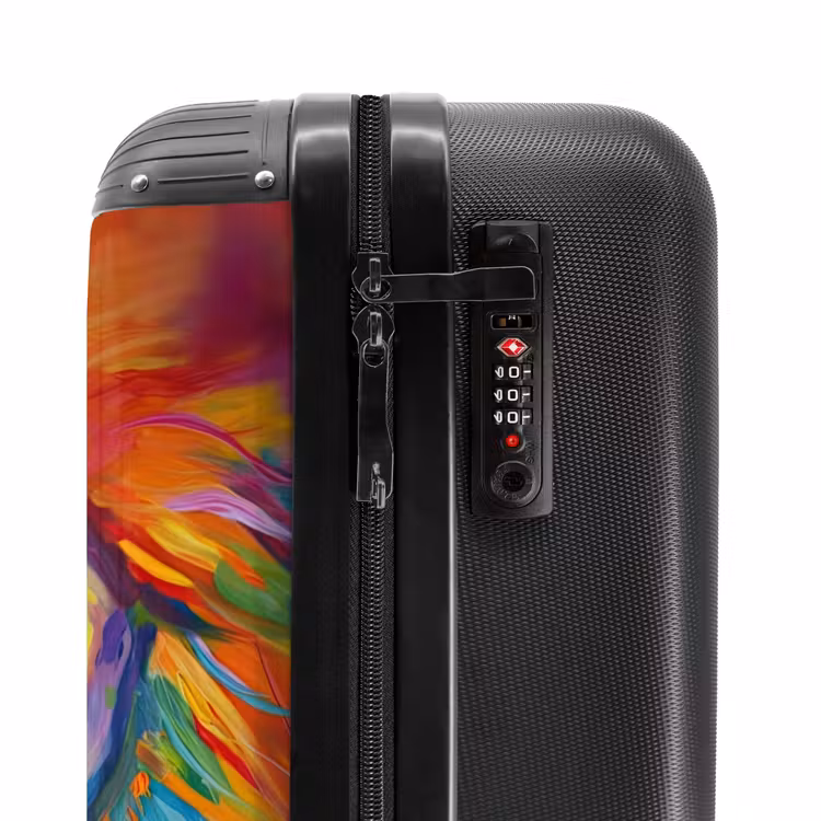 Suitcase - Colorful lion in oil painting — 5