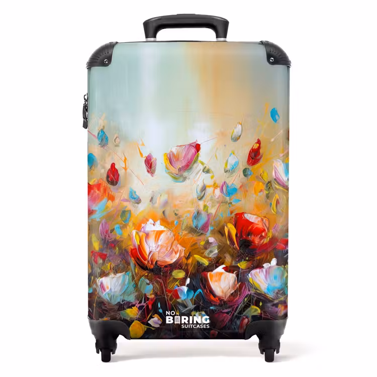 Suitcase - Flowers - Art - Nature - Oil painting — 1
