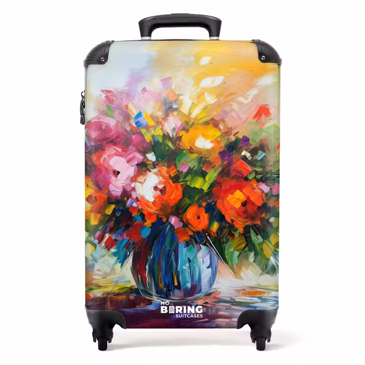Suitcase - Flowers - Colorful - Flower pot - Oil painting — 1