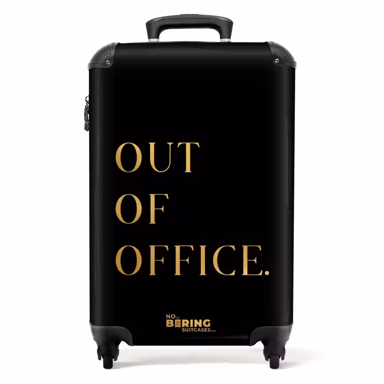 Suitcase - Quotes - Out of office - Gold - Holiday - Black — 1