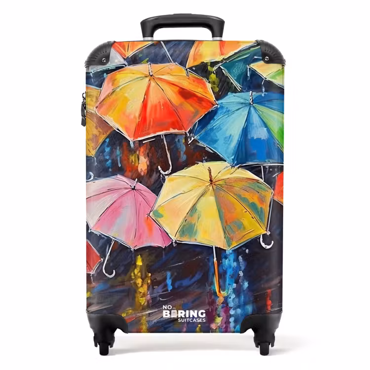 Suitcase - Umbrellas - Painting - Art - Rainbow — 1