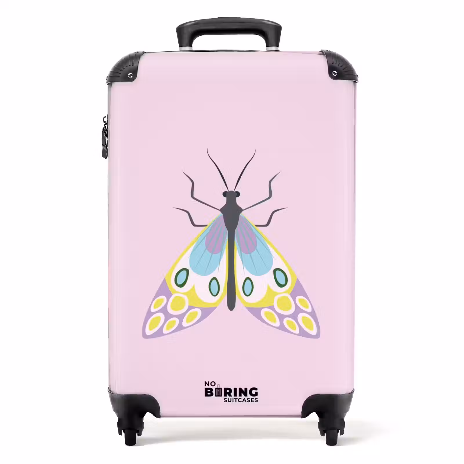 Suitcase - Summer memories - Colorful moth on pink background — 1