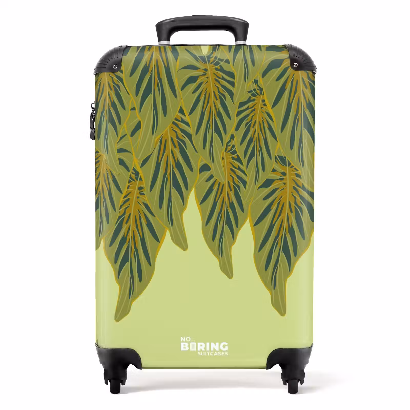 Suitcase - Summer memories - Tropical leaves on Green background — 1