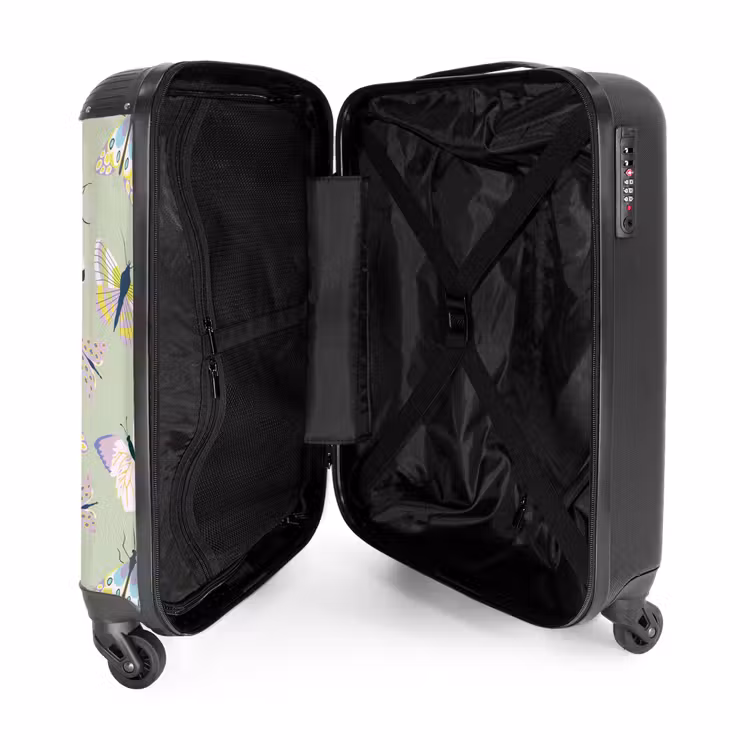 Suitcase - Summer memories - Butterflies and moths on sage green background — 4