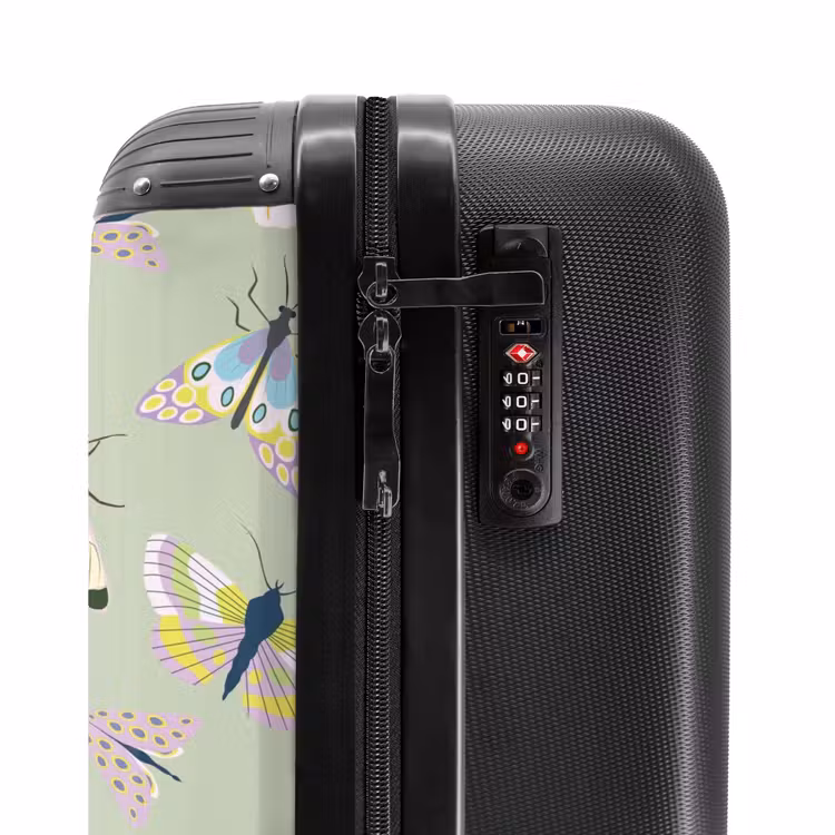 Suitcase - Summer memories - Butterflies and moths on sage green background — 5