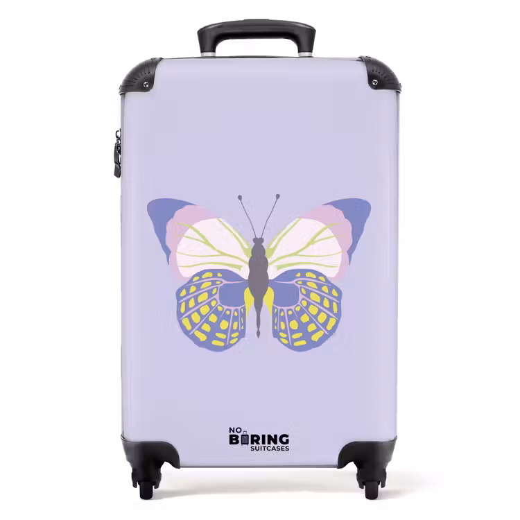 Suitcase - Summer memories - Butterfly on lilac background — 1