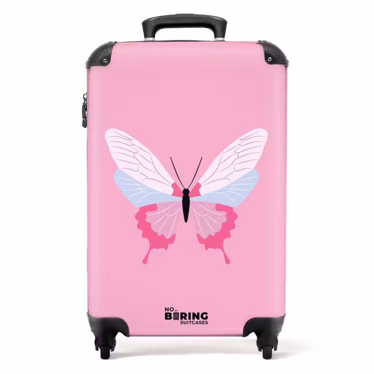 Suitcase - Summer memories - Butterfly on pink background — 1