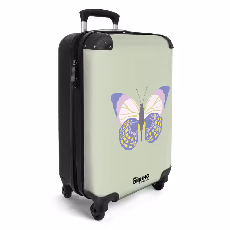 Suitcase - Summer memories - Butterfly with sage green colors — 2
