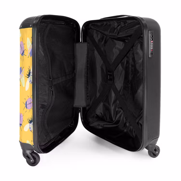 Suitcase - Summer memories - Cheerful insect pattern on yellow — 4